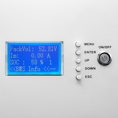 Qoltec Stabilny Magazyn energii LiFePO4 | 5.12kWh | 51.2V | 100Ah | BMS | LCD