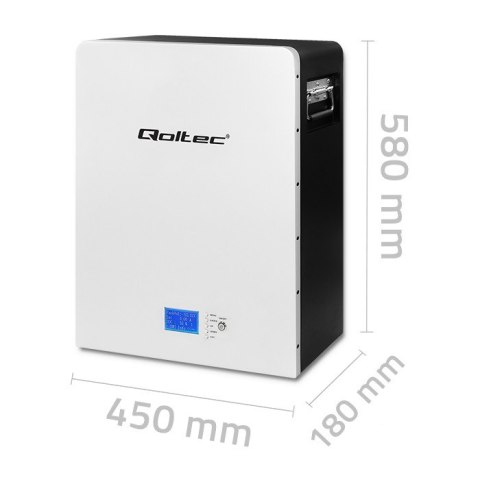 Qoltec Stabilny Magazyn energii LiFePO4 | 5.12kWh | 51.2V | 100Ah | BMS | LCD