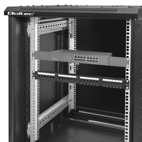 Qoltec Szafa RACK 19" | 15U | 600 x 855 x 600 | Hartowane drzwi | Stojąca | Nóżki + Kółka | Stalowa obudowa | Zamek