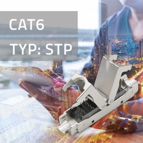 Qoltec Łącznik RJ45 beznarzędziowy STP | CAT6 | JACK PIN | T568B | T568A