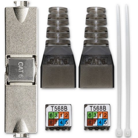 Qoltec Łącznik RJ45 beznarzędziowy STP | CAT6 | JACK PIN | T568B | T568A