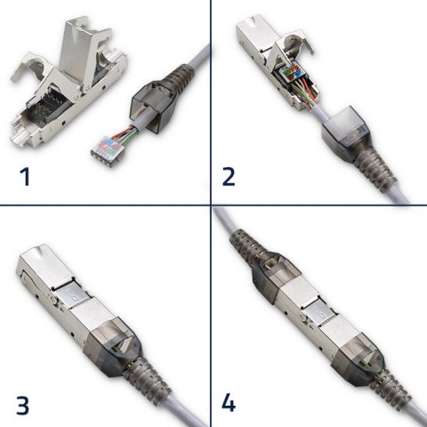 Qoltec Łącznik RJ45 beznarzędziowy STP | CAT6 | JACK PIN | T568B | T568A