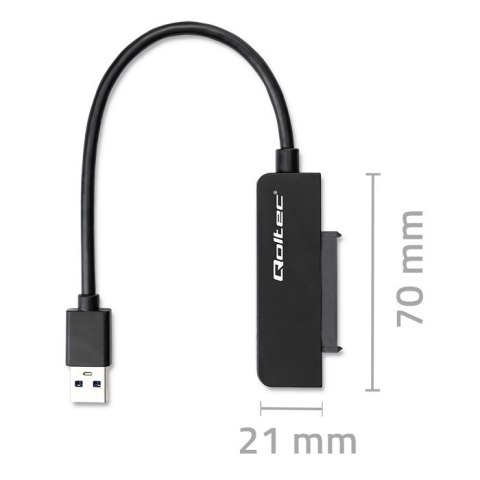 Qoltec Adapter SATA | Przejściówka na dysk SSD HDD 2.5" | USB 3.0 | Super speed 5Gb/s | 2TB | 19cm