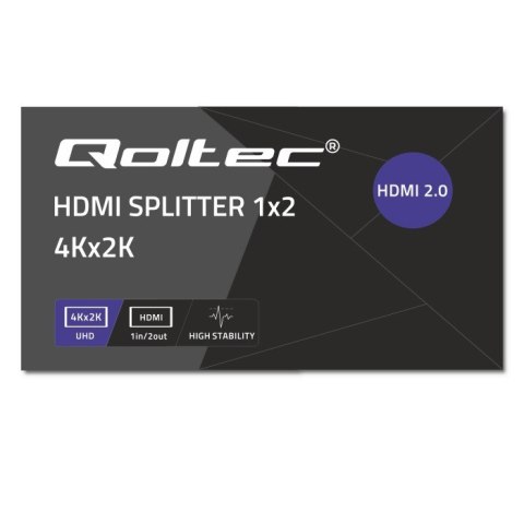 Qoltec Aktywny rozdzielacz Splitter 2 x HDMI 4K x 2K | 6Gb/s | 60Hz | High stability