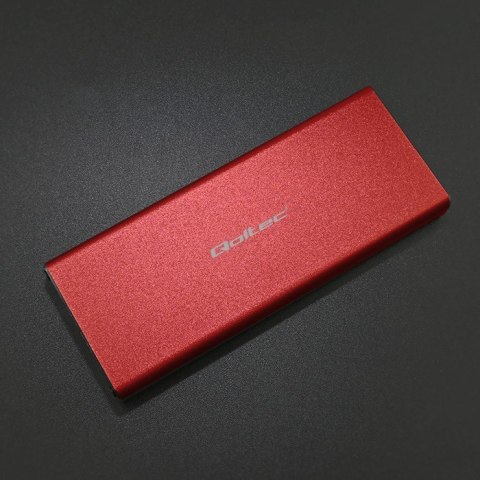 Qoltec Aluminiowa Obudowa | Kieszeń na dysk M.2 SSD | SATA | NGFF | USB 3.0 | Super speed 5Gb/s | 2TB | Czerwony