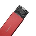 Qoltec Aluminiowa Obudowa | Kieszeń na dysk M.2 SSD | SATA | NGFF | USB 3.0 | Super speed 5Gb/s | 2TB | Czerwony
