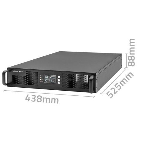 Qoltec Zasilacz awaryjny UPS do RACK | 2KVA | 2000W | Power Factor 1.0 | LCD | EPO | USB | On-line