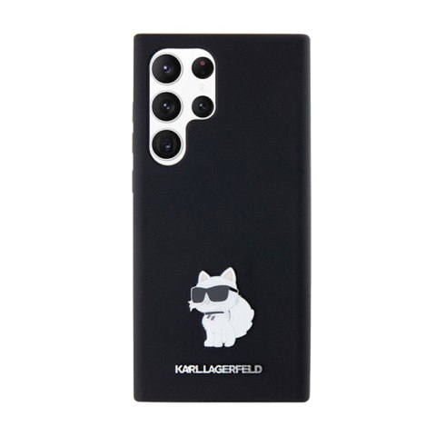 Karl Lagerfeld Silicone Choupette Metal Pin - Etui Samsung Galaxy S24 Ultra (czarny)