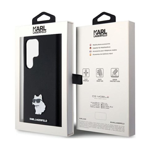 Karl Lagerfeld Silicone Choupette Metal Pin - Etui Samsung Galaxy S24 Ultra (czarny)