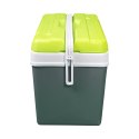 Lodówka turystyczna 35L KAMAI EDA na wkłady mrożące, szara z białą rączką i zieloną pokrywą