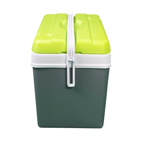 Lodówka turystyczna 35L KAMAI EDA na wkłady mrożące, szara z białą rączką i zieloną pokrywą