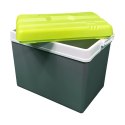 Lodówka turystyczna 35L KAMAI EDA na wkłady mrożące, szara z białą rączką i zieloną pokrywą