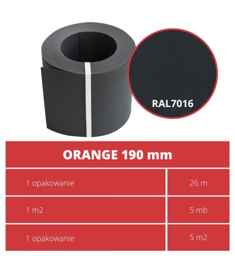 Taśma ogrodzeniowa ROLKA 26mb ORANGE 19cm PROTECTO™ GRAFIT