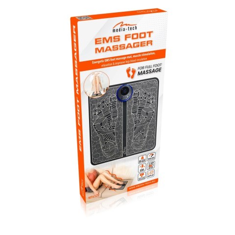 EMS FOOT MASSAGER - Mata do masażu stóp. Elektrostymulacja EMS, 8 trybów masażu, 19 poziomy intensywności, wyświetlaczem LED, pi