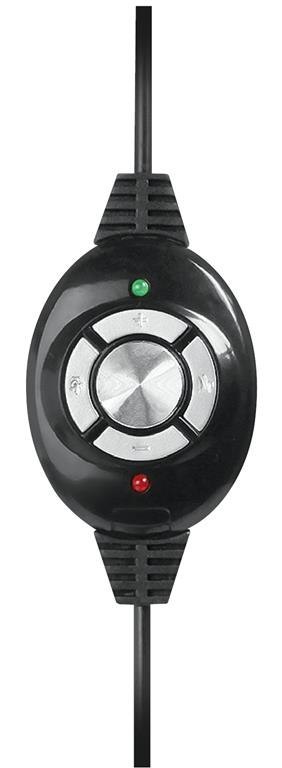 NEMESIS USB - Słuchawki stereo z mikrofonem, złącze USB, pilot na kablu z regulacją dźwięku i mikrofonu, dla graczy