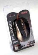 PLANO - Myszka optyczna 800 cpi, 3 przyciski + rolka, interfejs USB, kolor mokka