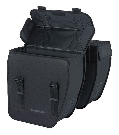 Sakwa podwójna BASIL TOUR DOUBLE PANNIER BAG 28L, Universal Bridge System, wodoodporna black (WYPRZEDAŻ -50%)