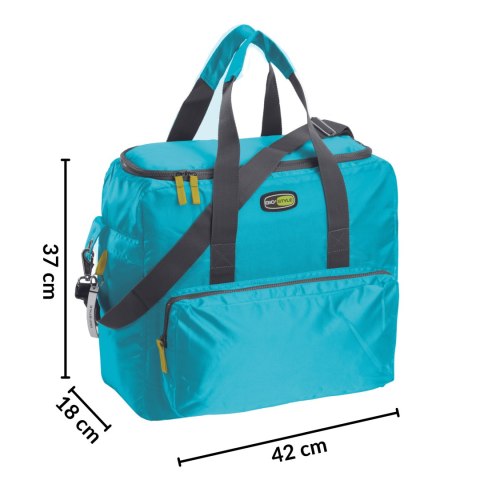 Torba termiczna Kamai Gio Style na ramię, błękitna, z kieszeniami i rączką do noszenia, pojemność 33L