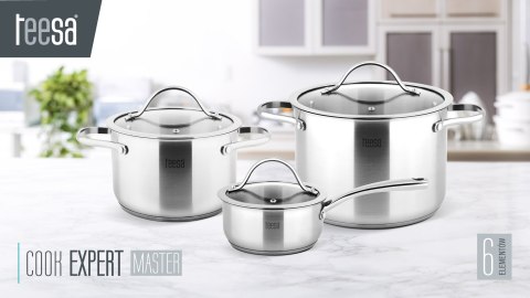 Zestaw garnków 6 elementów TEESA COOK EXPERT MASTER