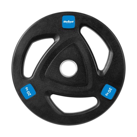 Obciążenie żeliwne olimpijskie gumowane 20kg, otwór 51mm , REBEL ACTIVE