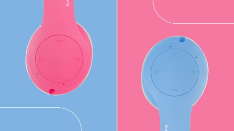 Bezprzewodowe słuchawki nauszne dla dzieci Kruger&Matz model Street Kids , kolor różowy