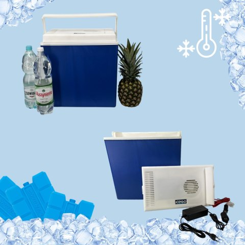 Lodówka samochodowa elektryczna 30L KAMAI ICEGO, zasilanie 12-230V, szara