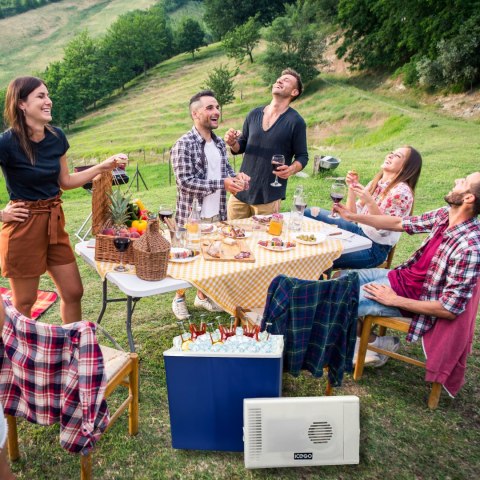 Lodówka samochodowa elektryczna 30L KAMAI ICEGO, zasilanie 12-230V, szara