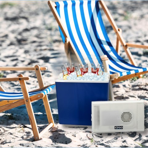 Lodówka samochodowa elektryczna 30L KAMAI ICEGO, zasilanie 12-230V, szara