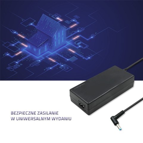 Qoltec Zasilacz do laptopa HP 150W | 19.5V | 7.7A | 4.5*3.0+pin | +kabel zasilający