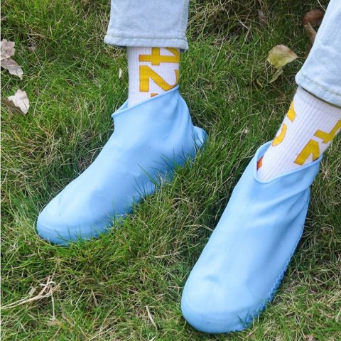 Gumowe wodoodporne ochraniacze na buty rozmiar "35-39" - niebieskie