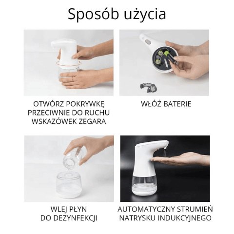 Automatyczny bezdotykowy dozownik płynu żelu antybakteryjnego mydła