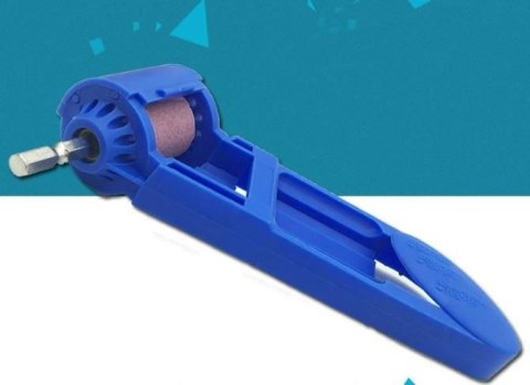 Przenośna ostrzałka do wierteł - niebieska