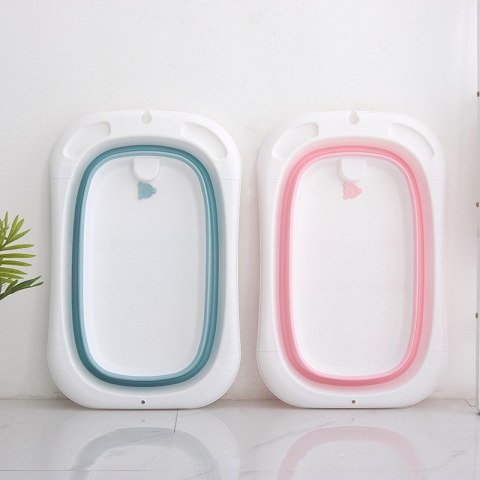 Silikonowa, składana wanienka dla niemowląt - niebieska