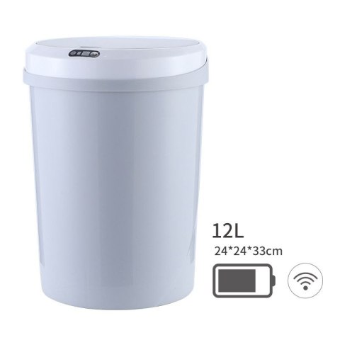 Kosz na śmieci bezdotykowo szary automatyczny czujnik ruchu 12l