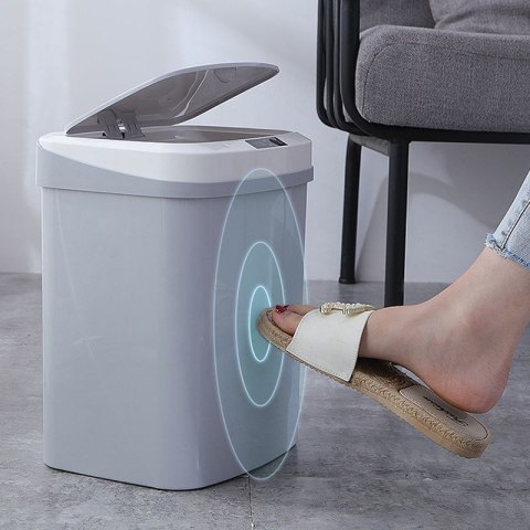 Automatyczny kosz na śmieci z inteligentnym czujnikiem 16l- czarny