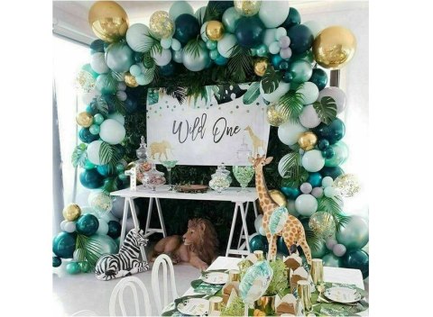 Duża girlanda balonowa 142 balony- zielona