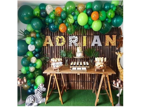 Duża girlanda balonowa 142 balony- zielona