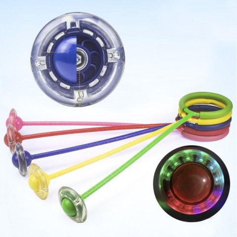 Hula hop skakanka na nogę dla dzieci z Diodami LED, zielona