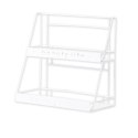 Metalowa, dwupoziomowa półka styl LOFT na kosmetyki BEAUTY LIFE - biała