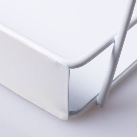 Metalowa, dwupoziomowa półka styl LOFT na kosmetyki BEAUTY LIFE - biała