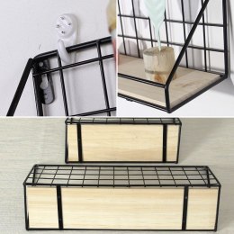 Półka ścienna z drążkiem, styl LOFT 45 cm- czarna