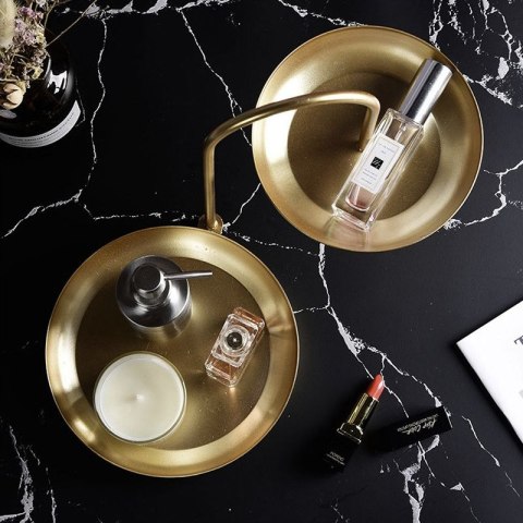 Ruchoma dwupoziomowa patera / etażerka- złota