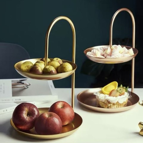 Ruchoma dwupoziomowa patera / etażerka- złota