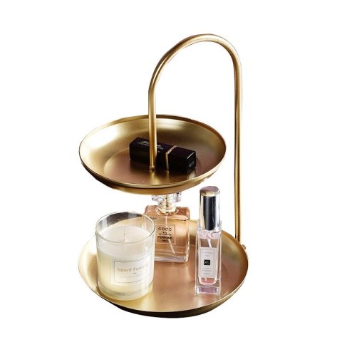 Ruchoma dwupoziomowa patera / etażerka- złota