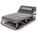 Składane łóżko turystyczne BIZNESOWE, polowe, kanadyjka PREMIUM 75 cm - kolor szary