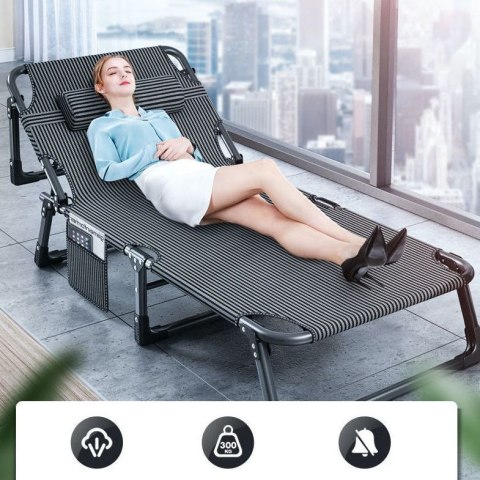 Składane łóżko turystyczne BIZNESOWE, polowe, kanadyjka PREMIUM 75 cm - kolor szary