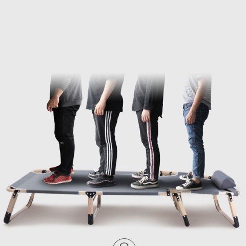 Składane łóżko turystyczne BIZNESOWE, polowe, kanadyjka PREMIUM 75 cm - kolor szary