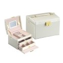 Wielopoziomowa szkatułka LELANI, kuferek na biżuterię Premium - biała