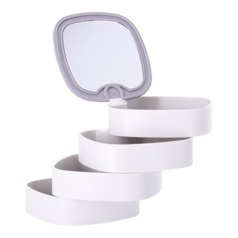 Wielopoziomowa szkatułka na biżuterię, organizer Premium - biała