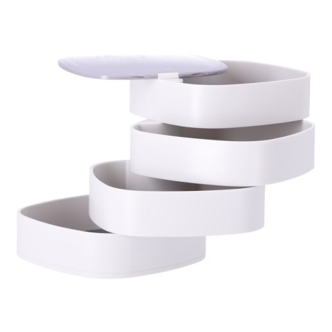 Wielopoziomowa szkatułka na biżuterię, organizer Premium - biała